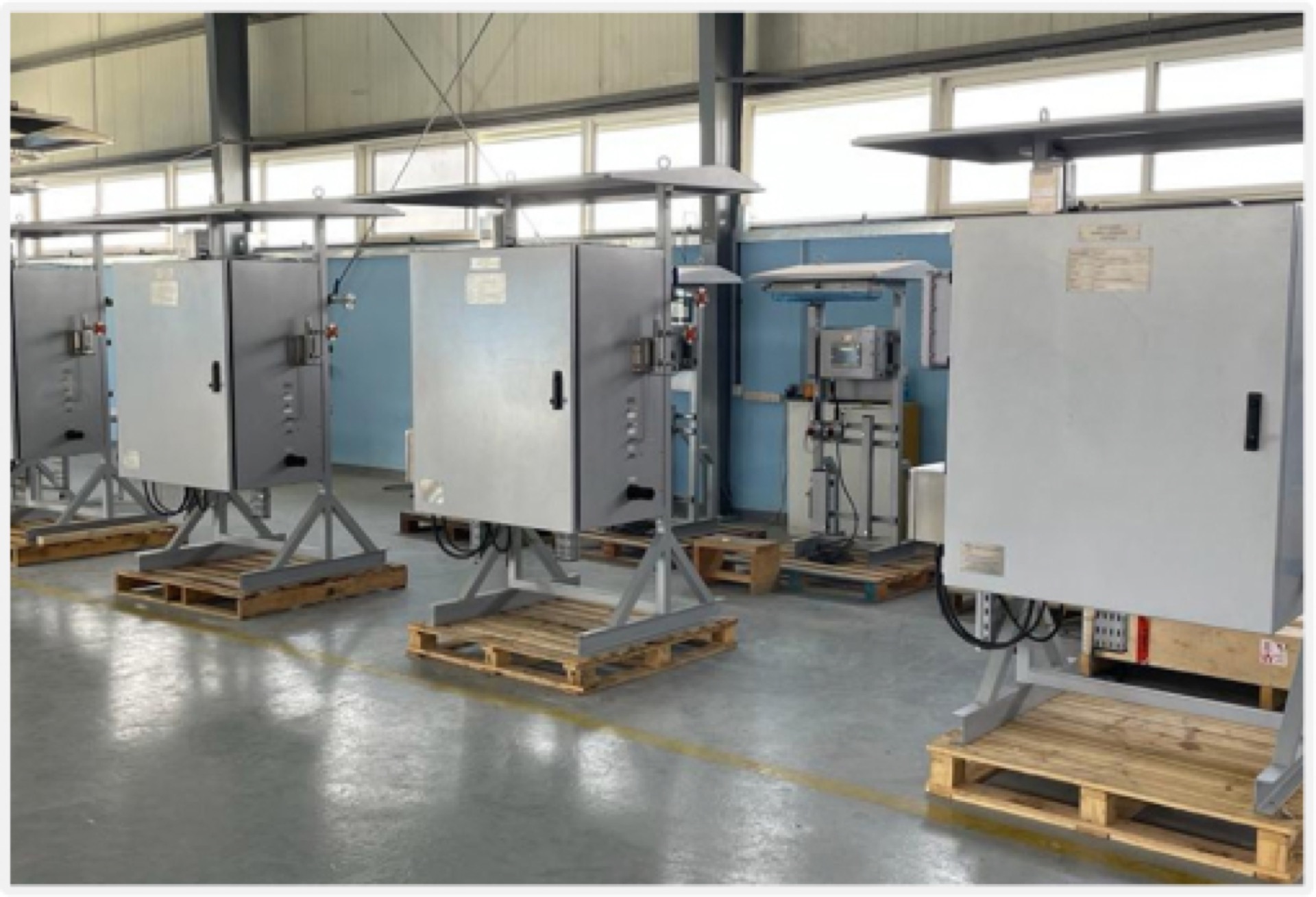 Analyzer Cabinets Staged for Dispatch